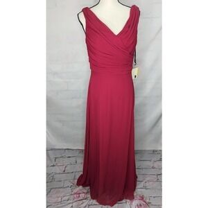 NWT | After Six‎ Draped Midriff Style Chiffon Red Sleeveless Dress